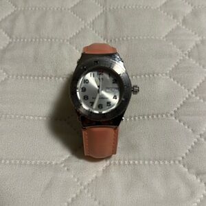 Like new pink leather band watch